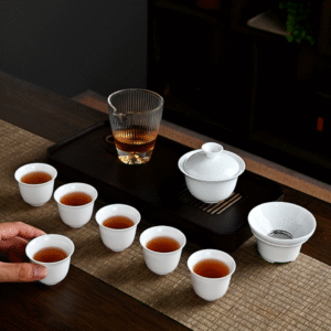 Dehua White Porcelain Suet Jade Tea Set with Gaiwan rmb:19.8